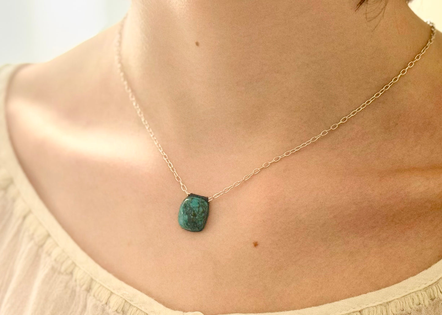 Aeris Spiderweb Turquoise Necklace