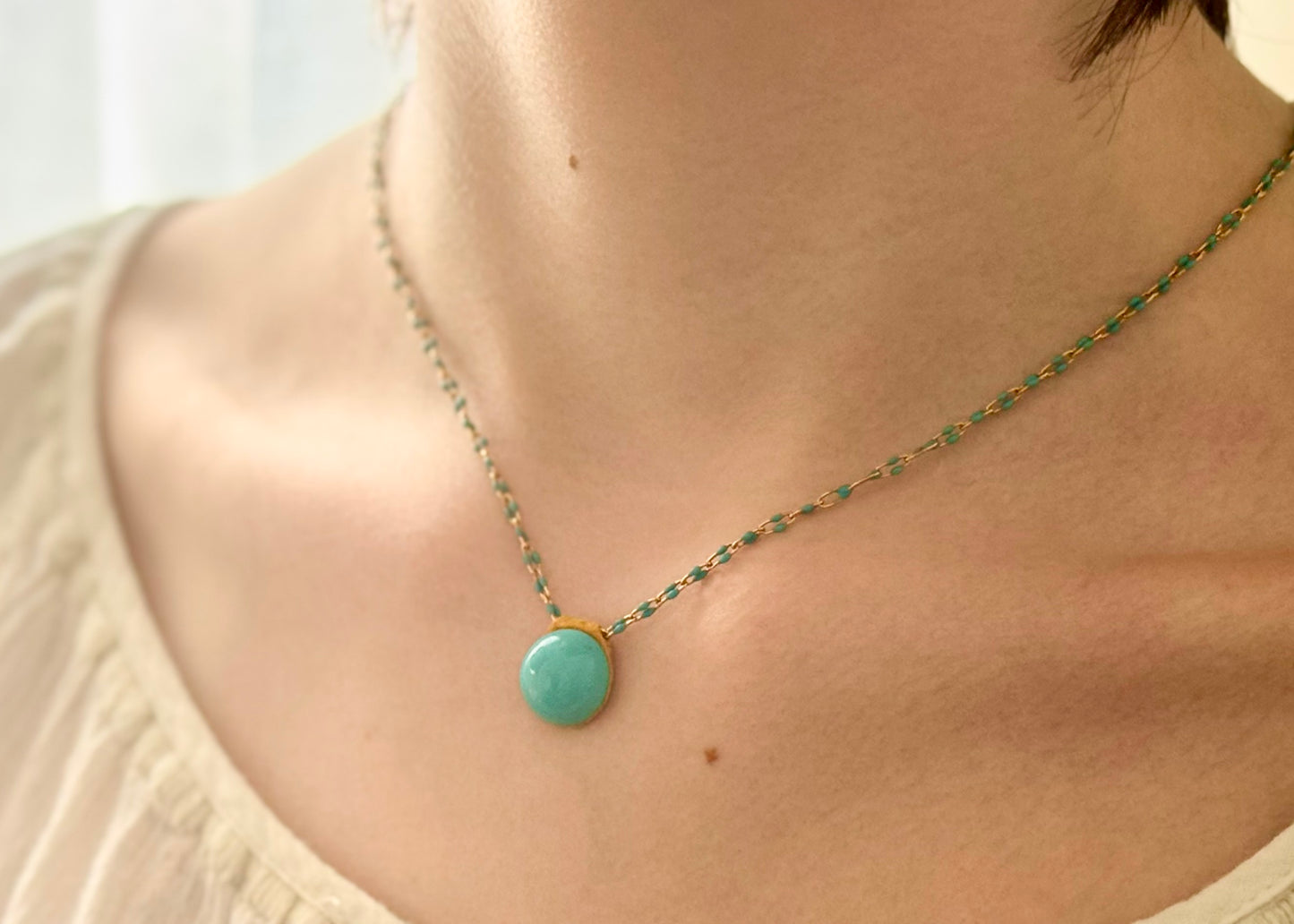 Aeris Turquoise Round Necklace