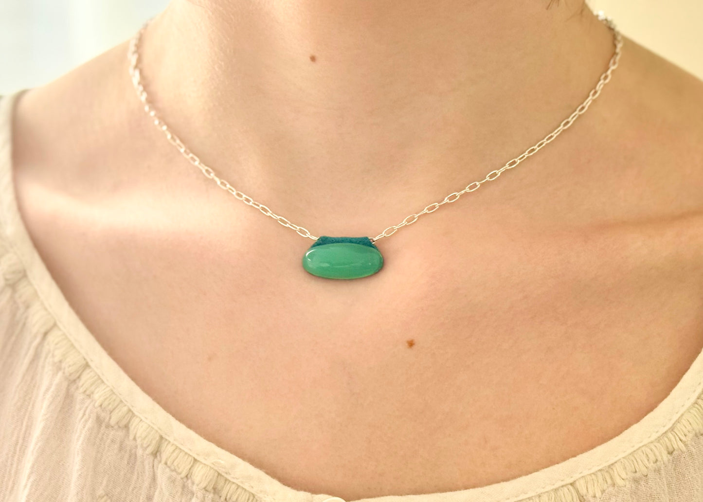 Aeris Chrysoprase Horizon Necklace