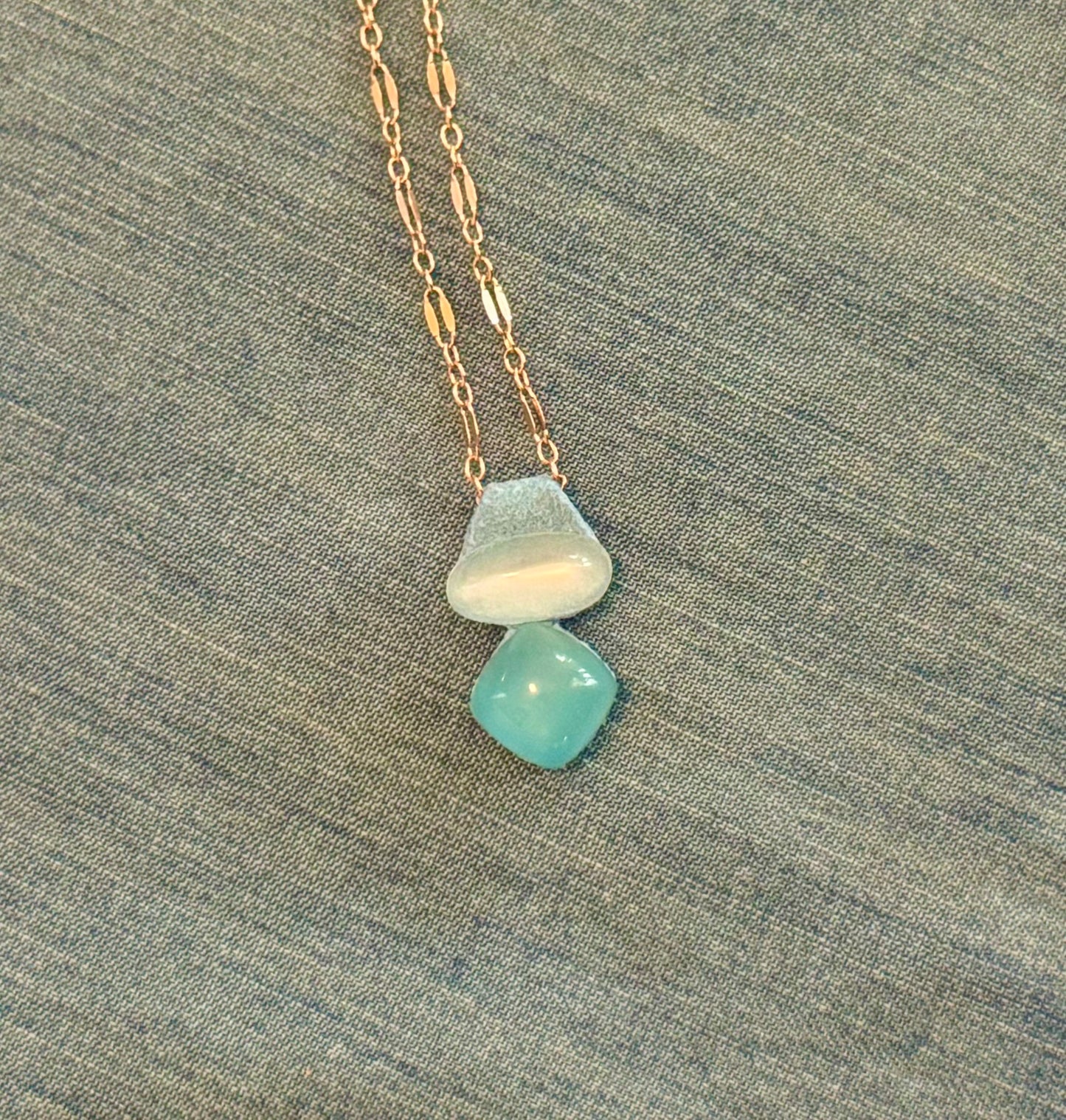 Aeris Moonstone & Aquamarine Pairing Necklace