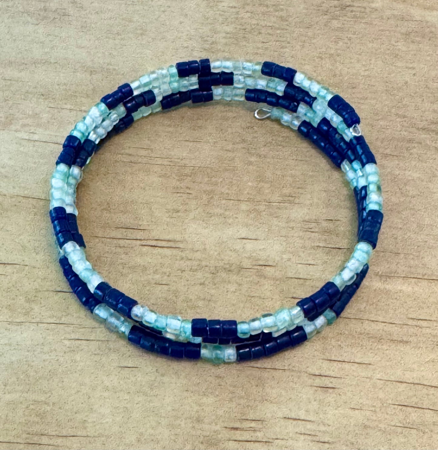Three Five Flip Bangle in Cobalt & Seafoam