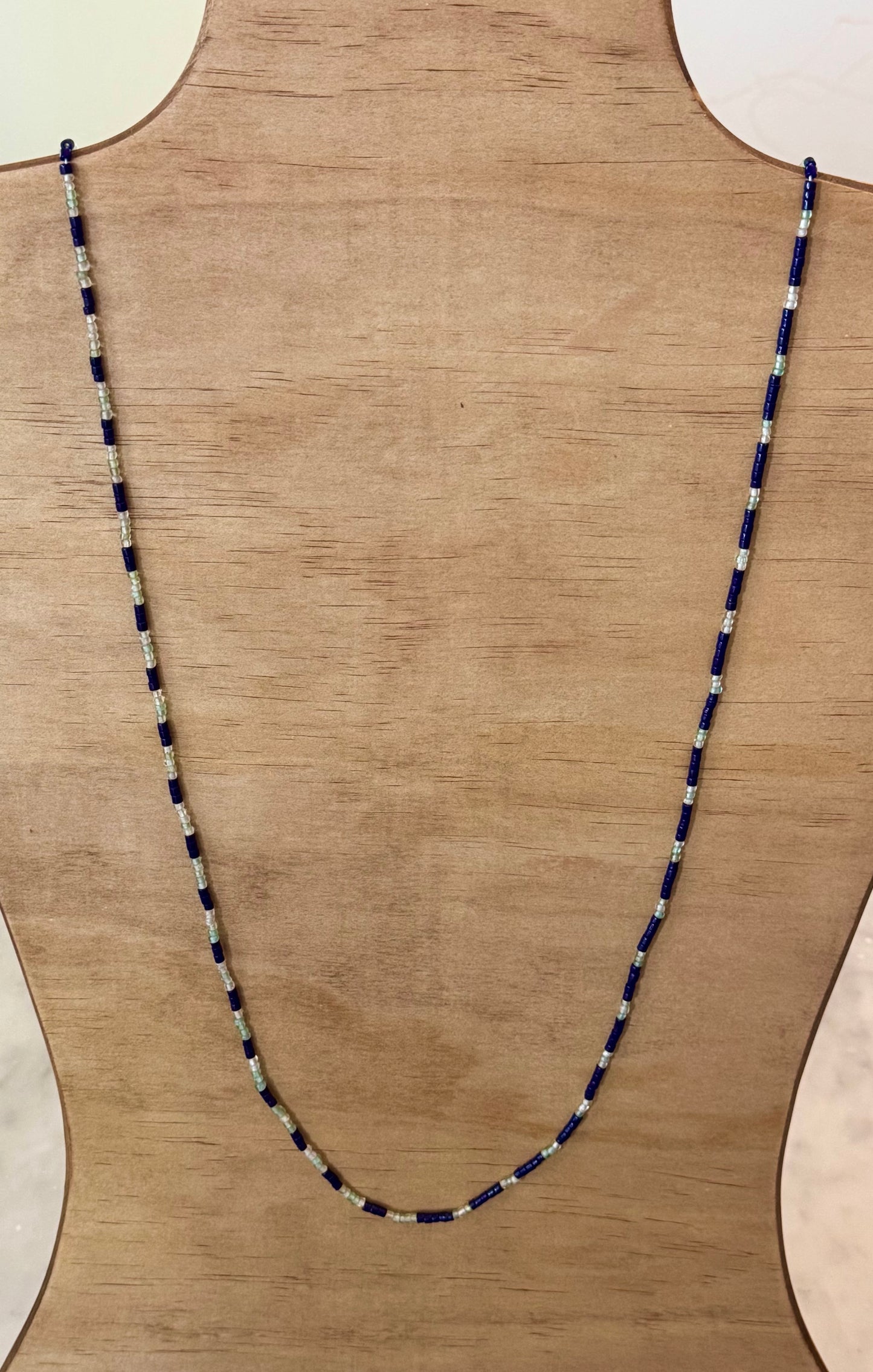 Three Five Flip Necklace in Cobalt & Seafoam