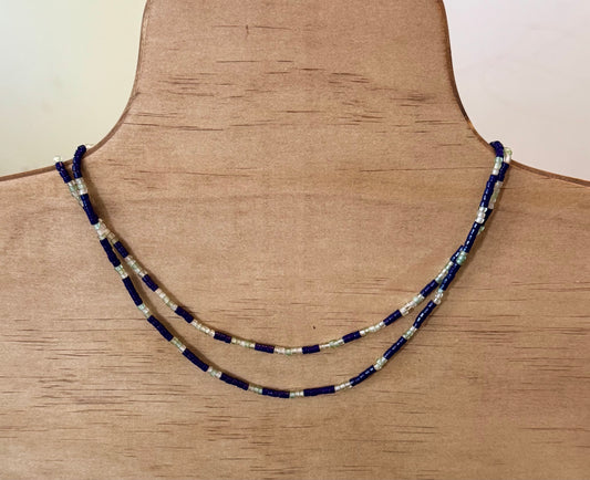 Three Five Flip Necklace in Cobalt & Seafoam