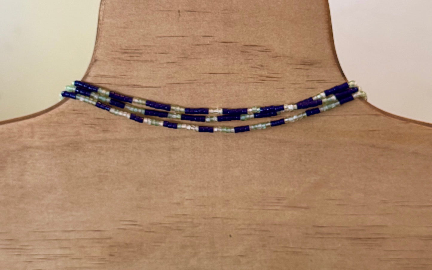 Three Five Flip Necklace in Cobalt & Seafoam