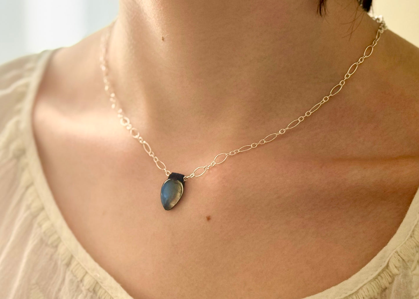 Aeris Moonstone Pear Necklace