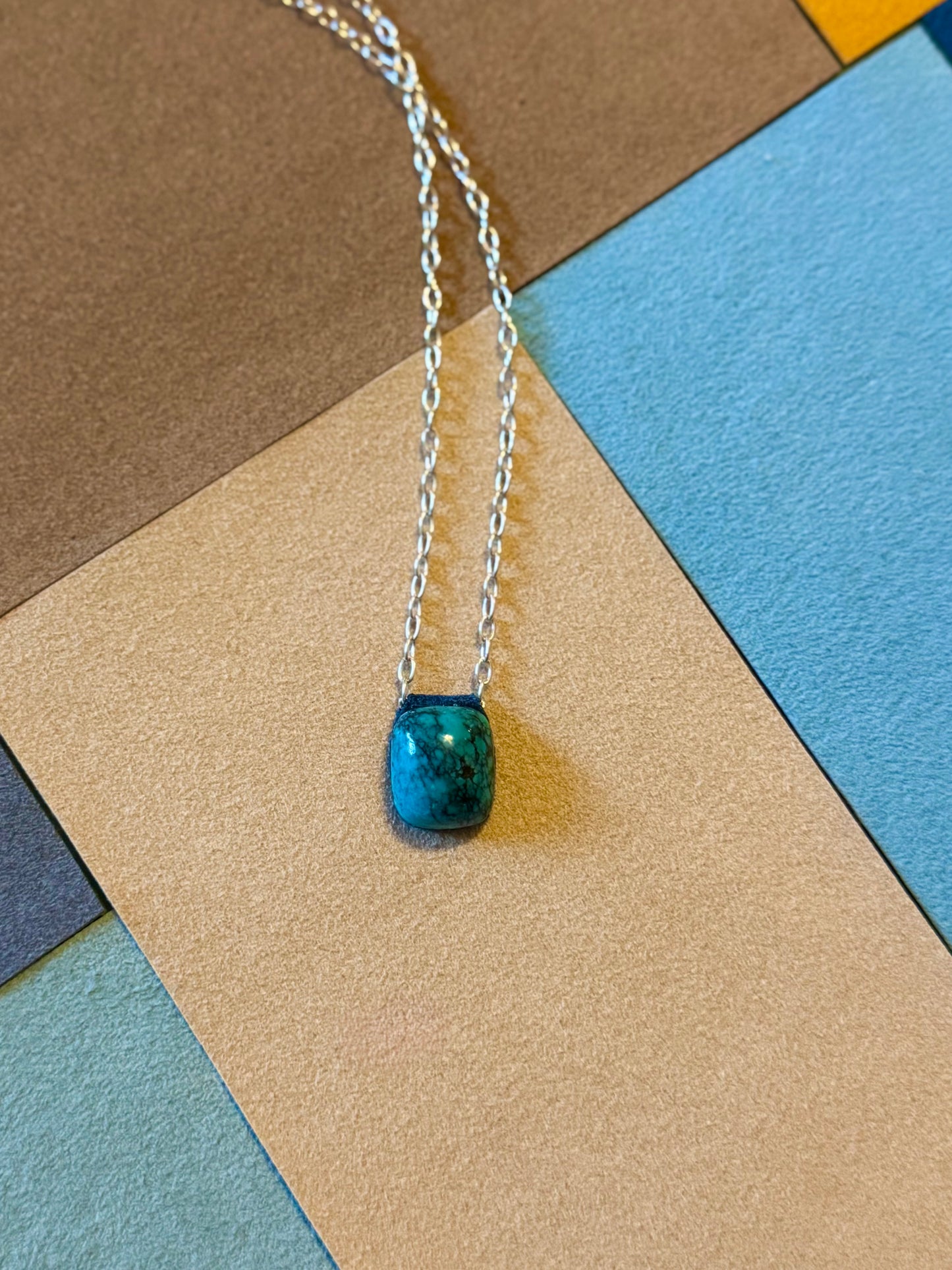 Aeris Spiderweb Turquoise Necklace