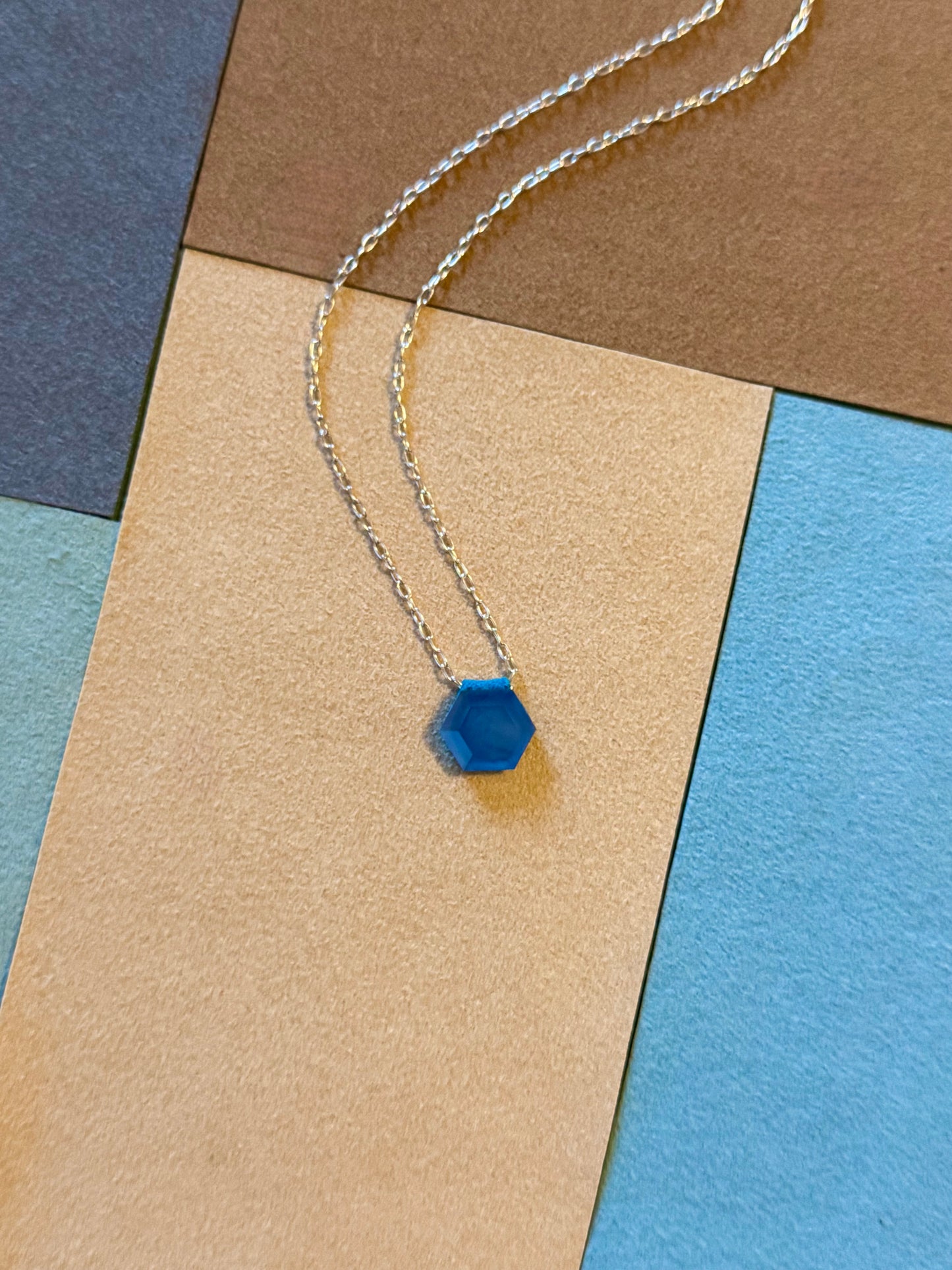 Aeris Turkish Chalcedony Hexagon Necklace