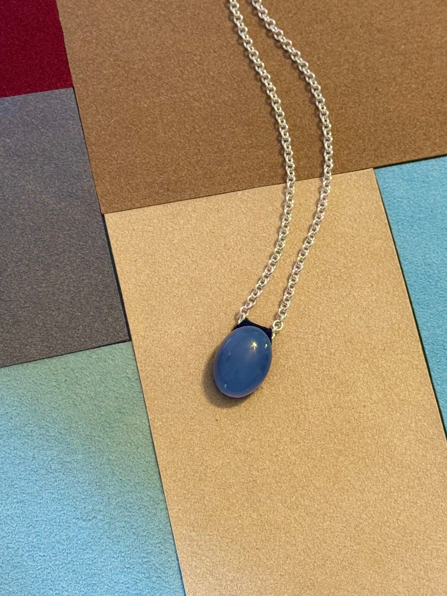 Aeris Turkish Chalcedony Oval Necklace