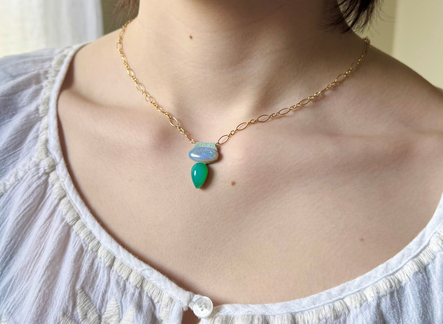 Aeris Australian & Peruvian Opal Pairing Necklace