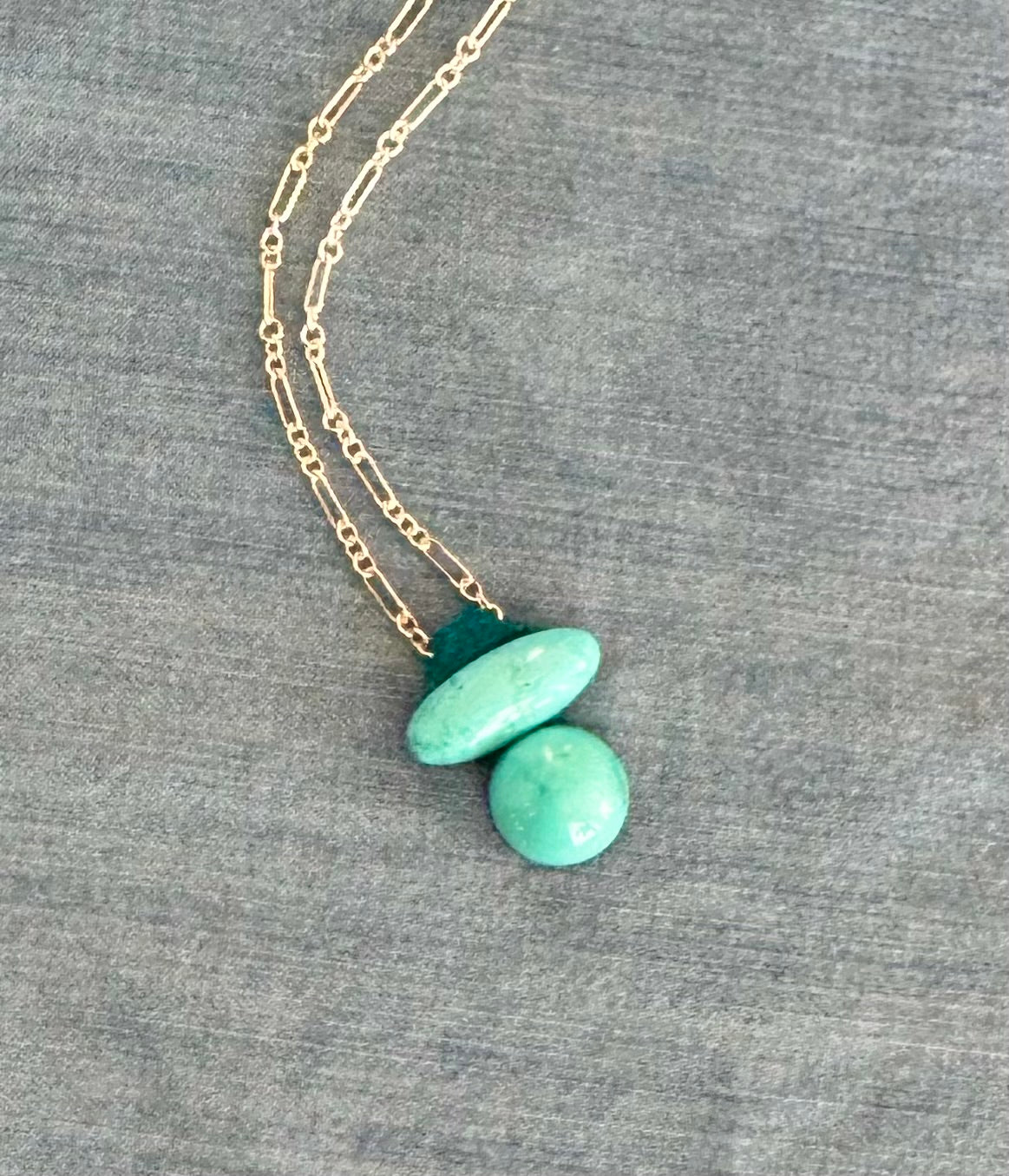 Aeris Turquoise Pairing Oval with Round Necklace