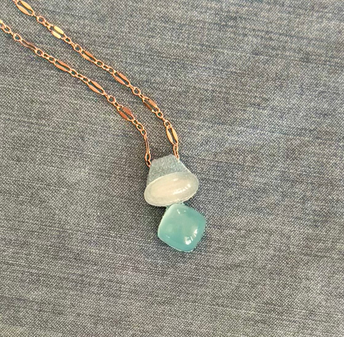 Aeris Moonstone & Aquamarine Pairing Necklace